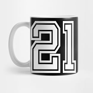 Numbers 21 for a sports team, group, or community Mug